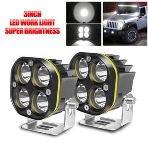 Pair 3inch LED Work Light Cube Pods Offroad Driving Work Fog SPOT Light /FLOOD - Foto 1 di 9