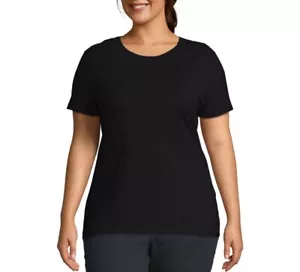 JMS by Hanes Women's Plus Size Short Sleeve Tee, Black , 3X 22W-24W - Picture 1 of 5