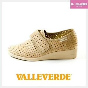 VALLEVERDE SCARPA PANTOFOLA DONNA TESSUTO BUCATO REGOLABILE A STRAPPO BEIGE
