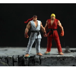 2pcs 1/72 Street Kung Fu Costume Men Miniatures Scene Figures Doll For Cars Toy - Picture 1 of 8