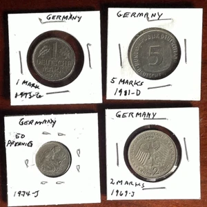 Konvolut/Satz 4 deutsche Sammlermünzen, alle vz/au 50pf, 1, 2, 5 Mark - Bild 1 von 9