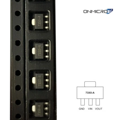 10 Stück HT7350 HT7350-1 HT7350-A Spannungsregler 5V 250mA 60mV Drop TO92 SOT89 - Bild 1 von 4