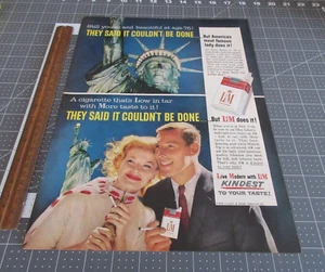 1959 L&M Cigarette Statue of Liberty Beautiful at age 75 Vintage Print Ad - Picture 1 of 4