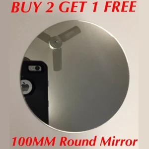 100mm Round Shatterproof Flexible Light Weight Sized Pocket Travel Mirror Small - Picture 1 of 3