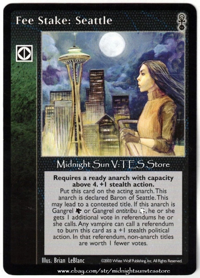 Fee Stake: Seattle Anarchs V:TES VTES Vampire CCG - Image 1 of 1