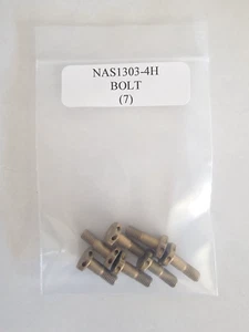 NAS1303-4H Perno Hexagonal #10-32 X 19/32" Cabeza Perforada Acero Chapado - Lote de 7 - Imagen 1 de 3
