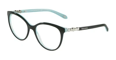 Tiffany & Co. Eyeglasses TF 2134B 8193 Black Striped w Crystals Frame 52 mm - Image 1 of 4