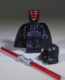 used LEGO Star Wars Darth Maul Minifig w/ hood & horns - Sith Infiltrator 75096