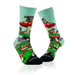 Mushroom Squirrel Home Women's Crew Socks Size 9-11 Sock Panda Fashion New - Picture 1 of 5