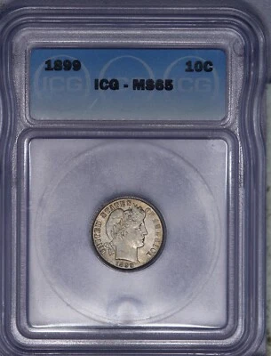 1899 Barber Dime 10c ICG MS65 - Image 1 of 2