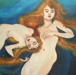 Quadro olio espressionista contemporaneo ritratto di donne nude - Foto 1 di 12