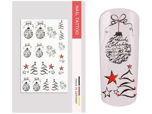 NailArt Nagel Wasser Tattoo Wrap Weihnachten Sticker Finger Aufkleber Design Mot