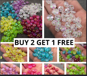10mmx5mm 60 Choose Colour AB Rainbow Daisy Faceted  Flower Beads DIY Jewellery