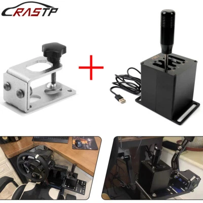 USB H Shifter / Clamp For Thrustmaster Logitech Steering Wheel SIM Racing Game - Image 1 of 4