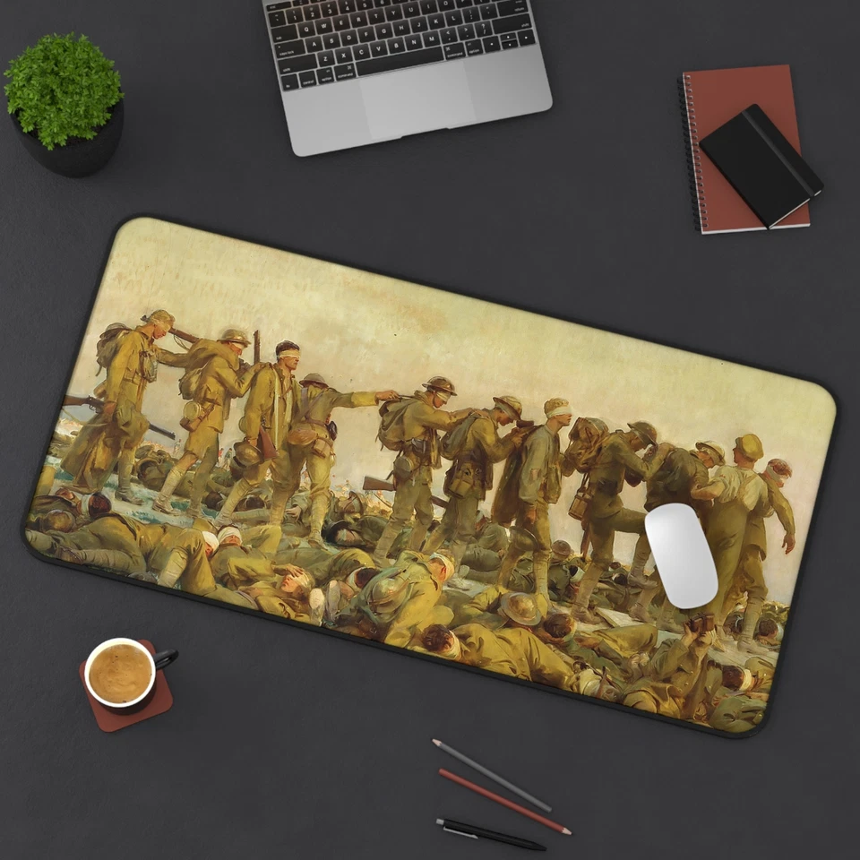 Gassed WWI - John Singer Sargent - High Quality Stitched Edges Desk Mouse Pad - Image 1 of 1