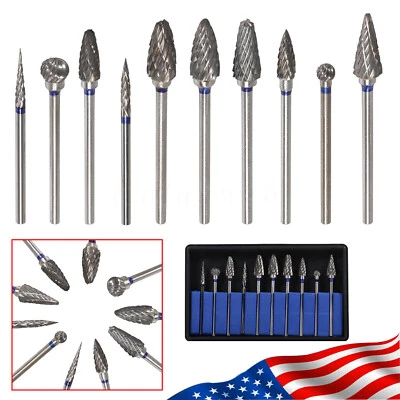 10PC Tungsten Carbide Dental Cutter Kit Acrylic Burs Lab Tooth Drill Tool 2.35mm - Image 1 of 4