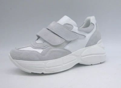 Steve Madden Maze Gray & White Hoop And Loop Platform Sneakers Wmn's Sz 8 M - Image 1 of 4