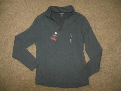 Camiseta Pulôver Van Heusen Flex Pequena Cinza Escuro Natural Elástica Zíper Parcial Novo com etiquetas  - Imagem 1 de 2