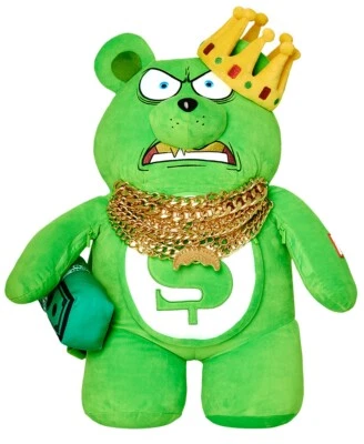 Mochila Sprayground Green Money Bear Logo Corona Dorada BOLSO DE OSO DE PELUCHE AGOTADO 🧸 Foto 1 de 4