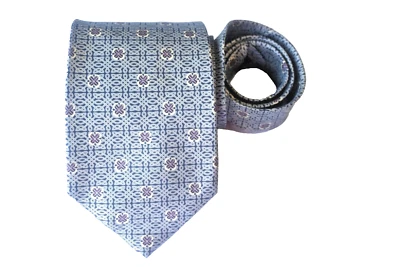 LANDS' END MEN'S TIE GRAY/FLORAL Width: 3.5/8" Length: 61" - Image 1 of 3