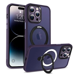 Fr iPhone 16 Pro Max 15 14 13 12 Mag Safe Case with Rotating Magnetic Ring Stand - Picture 1 of 54