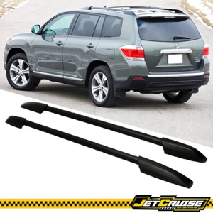 Fits 08-13 Toyota Highlander OE Style Roof Rack Side Rail Cross Bar Black 2PCS - Picture 1 of 4