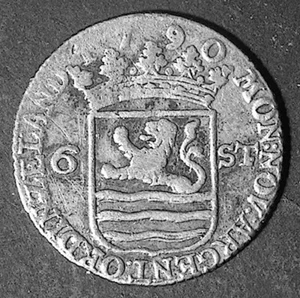 Netherlands/Zeelandia 17907 6 Stuivers - Silver (5.1 g, 25 mm) KM#90 - Picture 1 of 2