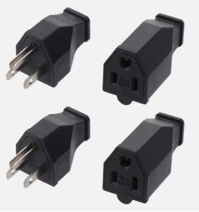 Male and Female Extension Cord Ends Grounding Plug Most Home Daily Uses - Picture 1 of 7