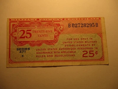 Series 471 25 Cents  VF obverse printing error - Image 1 of 2