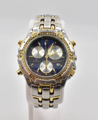 Festina 6500 Chronograph Alarm Watch Two Tone Steel Gold AS IS - Image 1 of 4