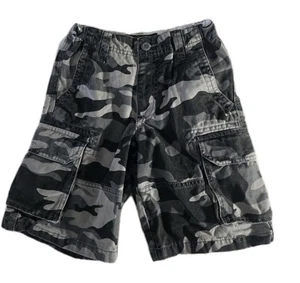Old Navy Shorts Boys 7 Green Camo Cargo Adjustable Waist Surplus Military Skater - Picture 1 of 5