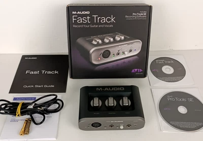 M-AUDIO FAST TRACK AVD - RECORD YOUR GUITAR AND VOCALS - FUNZIONANTE - Immagine 1 di 4