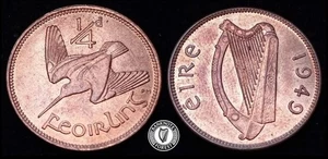 [#462] - Ireland 1949 | Irish 1/4d | Farthing | Woodcock | KM.9 | UNC - Bild 1 von 2