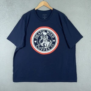 Death Wish Kaffee Shirt Herren 3XL marineblau Uncle Sam Totenkopf Grafik T-Shirt USA - Bild 1 von 11