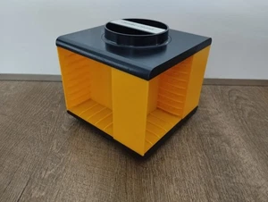 Vintage Kassetten Cassetten Bar Karussell Orange MC Box Drehbar Ständer Retro - Bild 1 von 6