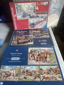 Gibson & Ravensburger 8 X 500 Piece Jigsaw Puzzle Bundle Complete - Picture 1 of 4