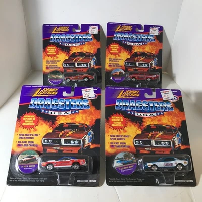 Lote de 4 - Johnny Lightning Dragsters EE. UU. 1995, Plymouth Dodge Mopar NHRA DRAG HEMI Foto 1 de 4