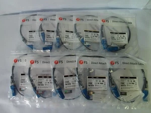 *New Lot of 10* FS 1m 25G SFP28 Passive Direct Attach Copper Twinax S28-PC01 - Picture 1 of 3