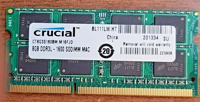 OEM CRUCIAL DELL LATITUDE E7240 1 X 8GB PC3L-1600 LAPTOP MEMORY RAM CT8G3S160BM - Image 1 of 2