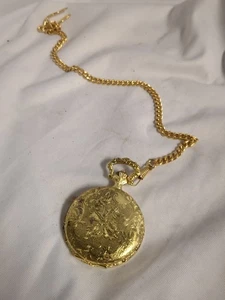 Coca Cola Gold Herren Taschenuhr an Kette - Bild 1 von 8