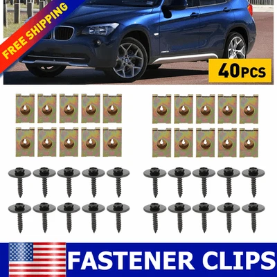 40pcs For BMW F10 E46 E92 E90 Car Screw Fender Body Bumper U Nut Clips Fastener - Image 1 of 4