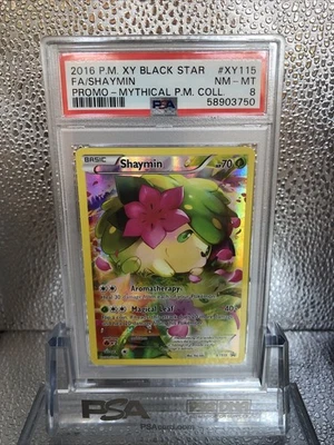 2016 Pokemon XY Black Star Promo Shaymin Full Art #XY115 PSA 8 - Image 1 of 4