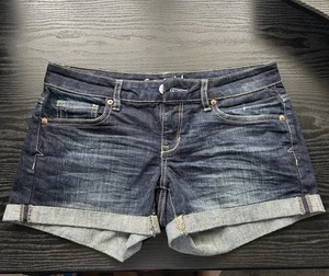 Women’s Aeropostale Blue Denim Midi Shorts Size 4 - Picture 1 of 5