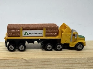Micro Machines Galoob Vintage 1989 Weyerhaeuser Semi Tractor Trailer Log Truck - Picture 1 of 8