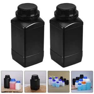 2 Pcs Chemical Reagent Bottle Plastic Container Bottling Wide Mouth Lab Sample - Picture 1 of 12