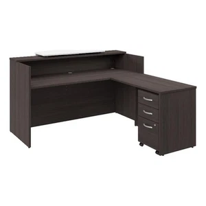 Arrive 72W x 72D L Reception Desk with Drawers in Storm Gray - Engineered Wood - Picture 1 of 12