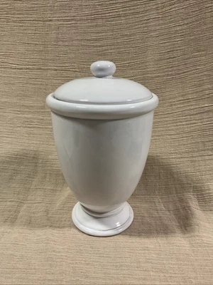 Azúcar Pottery Barn con tapa gran porcelana blanca cerámica 8,5 pulgadas de alto Foto 1 de 4