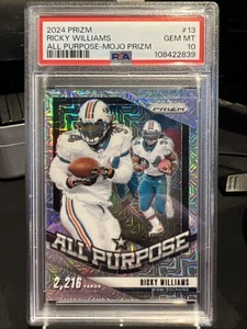 2024 Panini Prizm Ricky Williams All Purpose Mojo Prizm/25 Dolphins #13 PSA 10 - Imagen 1 de 4
