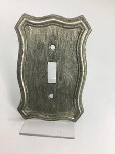 Vintage Silver Textured Metal Switch Wallplate 1968 by American Tack & Hardware - Picture 1 of 4