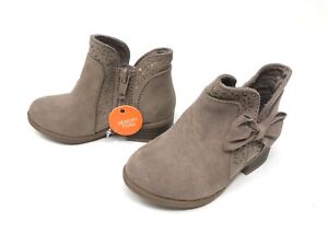 Girls Toddlers Jumping Beans Motivating Taupe Bow Ankle Boots size 5 80B